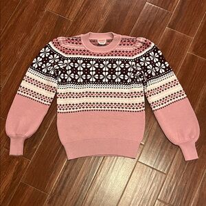 Kate Spade Flower Fair Isle Crewneck Sweater